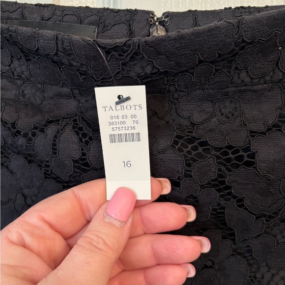 Talbots Black Lace Skirt Midi Women’s Size 16 VN 5404 New W Tags Work Classic - Picture 4 of 8